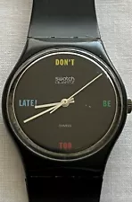 Swatch: Extremely rare "Don't Be Too Late" watch for sale by original owner