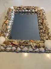 Mirror Natural Seashell Rectangular Beach Decor Just Beautiful 16” X 13”