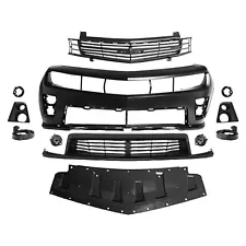 For 10-13 Camaro ZL1 Style Front Bumper with Upper Lower Grille & Fog Lights