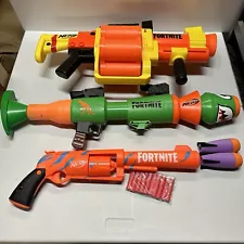 Nerf Fortnite Grenade Launcher and 6-SH Blaster Toy Gun Lot