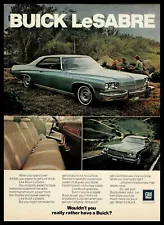 1973 BUICK LeSABRE Blue 2-door Hardtop Car AD w/ Interior Photo