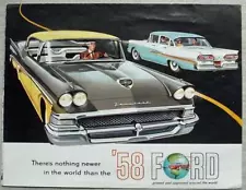 FORD Car RANGE USA Sales Brochure 1958 #FD-C-158 10/57 Skyliner FAIRLANE Custom