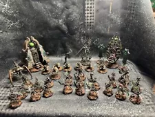 Warhammer 40K Necron Army - Fully Painted and Based in Grimdark Style