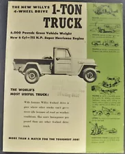 1955-1956 Willys Jeep Truck Brochure Folder Pickup Stake Excellent Original