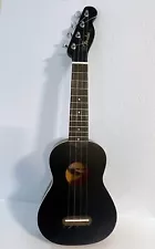 Fender Venice Soprano Ukulele Walnut Fingerboard Black with vinyl case