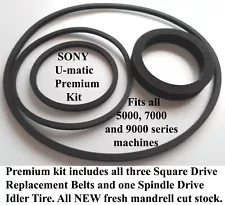 Sony U-matic replacement Belt Kits for 5000, 7000, 9000 series 3/4" tape machine