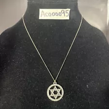 18” Star Of David Sterling Silver Pendent With Flaw