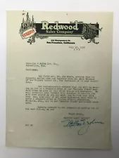 1932 Letter from Redwood Sales Co San Francisco to Schaller & McKee Lumber Co