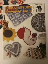 Crocheted rag rug patterns Annie's Rag Rugs to Crochet: heart, 1/2 moon, apple +