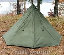 Vintage Military TENT Lavvu Set 2-Person Half Poncho Shelter Tarp Polish Army s2