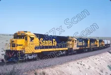 Original Slide- ATSF Santa Fe B40-8 7415 & Train In New Mexico 2/89