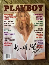 Playboy Magazine Hugh Hefner. Kimberly Hefner, Hand Signed Magazine. RARE.