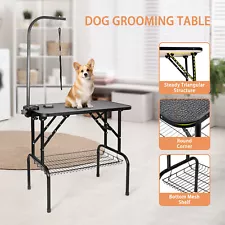 32" Grooming Table for Dogs Professional Pet Foldable Adjustable Arm w/Noose