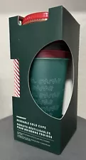 STARBUCKS 2019 Holiday Christmas Reusable 16oz Cold Cups With Straws