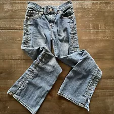 Ladies Bell Bottom Hippie Arizona Jeans With Studs Size 10