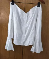 NWT Free People White Off-the-shoulder Blouse Size M