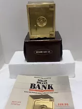 1988 McGunn Safe Co. Brass Safe Bank With Box Good Condition