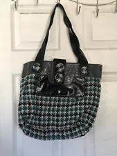 Blue/Grey Houndstooth Handbag - Good Condition