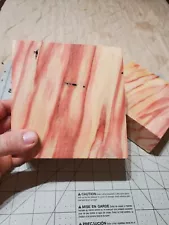 Two Flame Box Elder Biwl Blanks, 5 X 5 X 1.525" And 5 X 5 X 2"