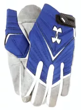 New Under Armour NCAA Combat II FF Size XXL Football Gloves Navy/White/Gray