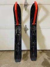 PLASTIC SNOWMOBILE SKIS/NEVER USED/YAMAHA/black/with orange handles