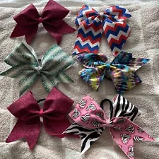 Hair Cheer Bows- Lot Of 6 Hair