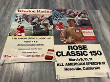 2 Vintage 1978 Winston Racing Promotional Poster 36 x 20 NASCAR Rosé Classic