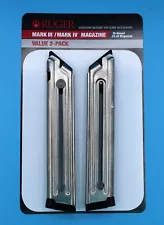 Ruger Mark III 3 and IV 4 Magazine 10-Round 22-LR Value 2-Pack 90645 OEM Mag New