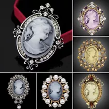 Retro Cameo Crystal Brooch Pin Flower Women Lady Wedding DIY Bouquet Jewelry Hot