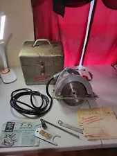 Vintage Milwaukee Power Tools Model 825 Rotary Hand Saw W Case Works