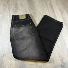 Y2K Dodeca Mens 36x34 Black Faded Denim Baggy Jeans Wide Leg