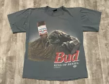 Vintage 1995 Budweiser Ant Eater Shirt Double Sided Beer 90s