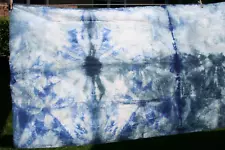 Hand dyed Tie-Dye Cotton Fabric (4 yds x 41 wide) Indigo Blue New Vintage