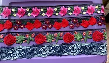 For sale 2 1/2 "W-4 patterns floral lace trim all together 17 yard and 18 inches