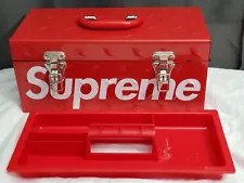 Used Supreme Diamond Plate Tool Box Red Box Logo FW18 Accessory Holder