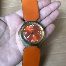 Gold Tone, Orange Dial, Orange Strap 40mm Men’s Mechanical Watch (For Parts)