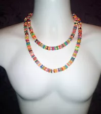 Multicolored Tri-bead Kandi Necklace-RAVE-EDC-FESTIVAL-PLUR-EDM