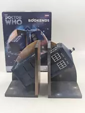 2014 BBC Dr. Who Tardis Bookends Heavy Cast Resin w/ Org. Box – Underground Toys