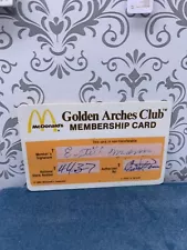 Vintage 1986 McDonald's Golden Arches Club Membership Card Ohio Locations