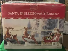 BIG SANTA IN SLEIGH WITH 2 REINDEERS BEFORE TO BUY IT READ INFO.