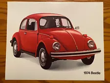 1974 Volkswagen Beetle Single Sheet Sales Brochure - Facts & Specifications