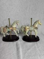 New Listing2 Carousel Horses Decorated With Pastel Colors