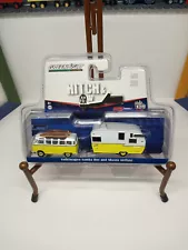 Greenlight 1/64 Hitch & Tow Volkswagen Samba Bus and Shasta Airflyte Camper