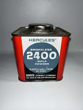 Vintage Hercules 2400 smokeless rifle gun powder empty tin can- Nice -(10)