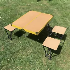 Vintage 1970'S Folding Handy Picnic Table & Chair Set Milwaukee Stamping Co