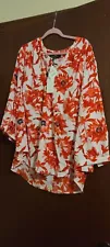 Plus Size Jasmine & Juliana Gorgeous Red/White Floral Top Size 2X