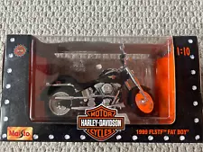 Maisto Harley Davidson 1999 FLSTF Fat Boy Motorcycle 1:10 Diecast Unopened New