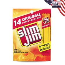 Slim Jim Snack Sized Original Smoked Snack Stick, Easy, On-the-Go School, Wor...