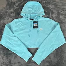 Nike Club Fleece Sample Hoodie BV2654-464 Light Blue Men’s Medium Crop For Women