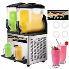 VEVOR Commercial Slushy Machine Margarita Slush Maker 2x15L Frozen Drink Machine